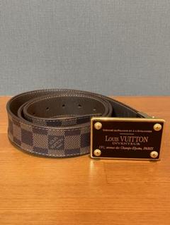 ルイヴィトン ダミエ サンチュール ベルト エリプス 茶色 LOUIS VUITTON - ルイヴィトン ダミエ サンチュール エリプス 80