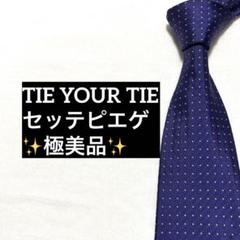 TIE YOUR TIE タイユアタイ　ネクタイ　セッテピエゲ　ブルー　極美品 TIE YOUR TIE タイユアタイ ネクタイ セッテピエゲ ブルー 極美