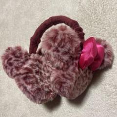 即購入⭕️ ディズニー ヒョウ柄 耳あて ピンク ディズニー ピンクと白のヒョウ柄耳あて - 小物激安