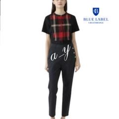 人気❤️ブルーレーベルクレストブリッジ　テーパードパンツ　ストレッチ　黒　リボン 2025年最新】BLUE LABEL CRESTBRIDGE レディース カジュアル