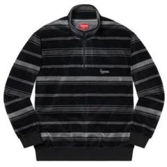 専用 Stripe Velour Half Zip Pullover