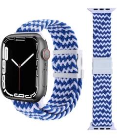 Apple Watch バンド 42/44/45/49mm 交換ベルト 波紋青白
