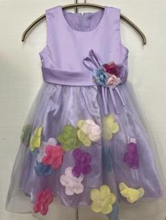 子供ドレス　ラベンダー　お花モチーフ　120センチ