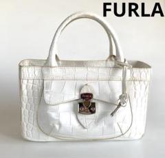 美品　FURLA フルラ　ハンドバッグ　クロコ型押し　レザー　ターコイズブルー 楽天市場】【バッグ】FURLA フルラ 型押しクロコダイル クロコ調