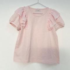フリル付きピンクTシャツ女の子 半袖 夏 トップス 120 130