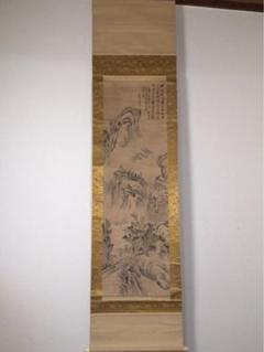 ♥中国画　銘【錦雲】　掛軸　山水画　骨董　古玩 ♥中国画 銘【錦雲】 掛軸 山水画 骨董 古玩 - 絵画割引
