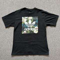 215 adidas アディダス 半袖Tシャツ Lサイズ 花 ブラック 黒 夏服