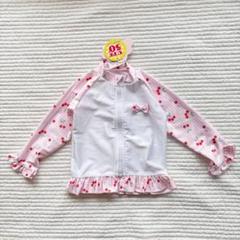 新品　さくらんぼ　チェック柄　ラッシュガード　90センチ