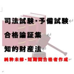 司法試験 予備試験 法科大学院入試 合格論証集 知的財産法 自作