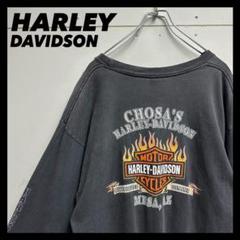 HARLEY DAVIDSON 00s フレイム　定番ロゴ　ロンT