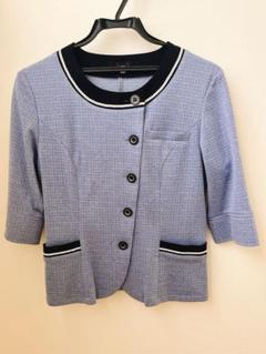 事務服　オーバーブラウス　11号　美形　サックス
