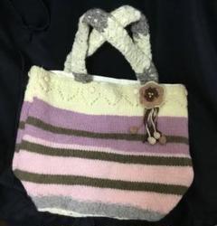 ハンドメイド1点もの★ニットのトートバッグ