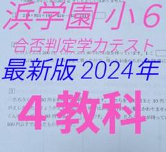浜学園 最新版2024年度 小6合否判定学力テスト 全年4回4科セット 浜学園小6最新版2024年 公開学力テスト 4科目