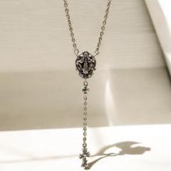 【ファッション通販】 ロザリオネックレス シルバー925 50cm クロスネックレス マリア アクセサリー
