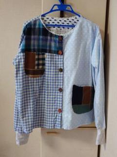 #ハンドメイド#リメイク#パッチワーク#上着#前開き#長袖#Ｆのサムネイル