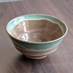 伊万里焼風 茶碗 緑釉流し 和陶器 φ13.5cm高さ6.5cm