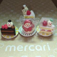concombre　文鳥スイーツ苺ケーキ・ガトーショコラ・苺づくしケーキ・皿　他