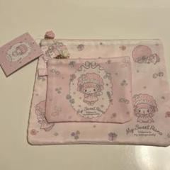 サンリオ　マイスウィートピアノ　メレンゲパーティー　ポーチセット マイスウィートピアノ フラットポーチセット(メレンゲパーティ