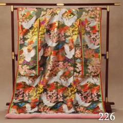 色打掛　グリーン鶴模様　226 色打掛 グリーン鶴模様 226 - メルカリ
