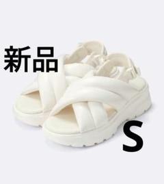 GU ボリュームソールパフィースポーツサンダル新品 S 白 off-white