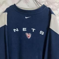 センター刺繍　ナイキ　ＮＢＡネッツ　ワンポイント刺繍　ニット　ネイビー　ＸＬ