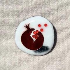 七宝焼ハンドメイド「はじけるザクロ」ブローチ
