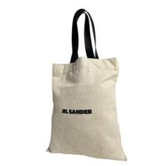 JIL SANDER ベージュトートバッグ リネン×レザー