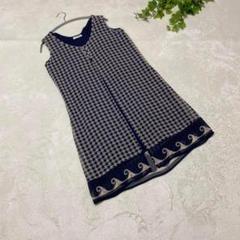 394 ハイクラシック　【L】　ノースリーブ　チュニック　シースルー　総柄