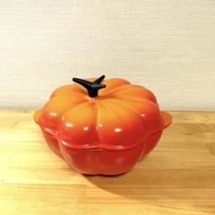 【極美品】LE CREUSET　ココット パンプキン　オレンジ　22cm 極美品】LE CREUSET ココット ロンド オレンジ22cm