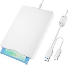 USBフロッピーディスクドライブ 外付け　3.5インチ ホワイト