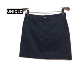 UNIQLO ミニスカート コットン100% ネイビー　ウエスト64