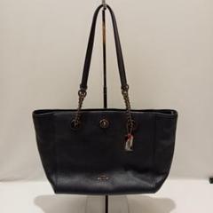 美品 COACH ターンロックイーディ チェーン トートバッグ c102