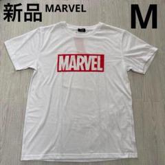 MARVELマーベル　半袖Tシャツ　シンプル　ロゴ　白ホワイト赤　Mサイズ　新品のサムネイル