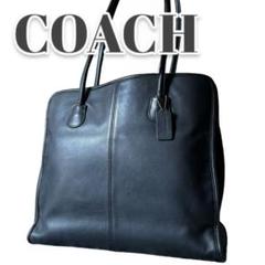 COACH オールドコーチ　トートバッグ　肩掛け　A4収納　黒　7303 美品】コーチ トートバッグ オールレザー PVC ブラック 馬車金具