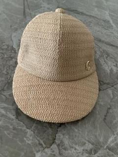 【美品】CA4LA カシラ　ベージュ ストローキャップ 麦わら帽子のサムネイル
