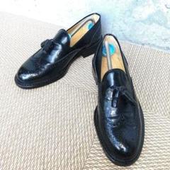 【美品】HARUTA タッセル オペラシューズ ウイングチップローファー25 黒 美品】HARUTA タッセル オペラシューズ ウイングチップ