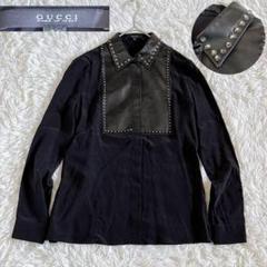 GUCCI正規品ラムレザージャケット42ブラックテーラードジャケット革ジャン羊革 テーラードジャケット 2つボタン レザージャケット 革ジャン
