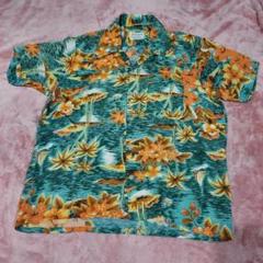 ☆美品☆70'sNATIONAL アロハシャツ ヴィンテージ M 花柄　ヤシの木