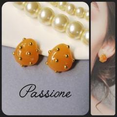 【一点物】つぶつぶキャンディーオレンジ ピアス/イヤリング
