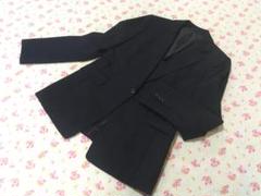 Jプレス パンツスーツ 11 W72 黒 OL ビジネス J.PRESS DMW