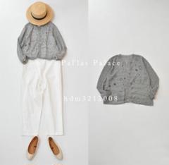美品 パラスパレス 24ss コットンリネン ブラウス ライム