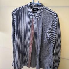 STUSSY ストライプ メッシュシャツ Lサイズ STUSSY ストライプ メッシュシャツ Lサイズ STUSSY ストライプ