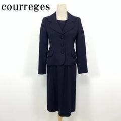 LA6818 クレージュ ウール 半袖ワンピースセットアップ ネイビー 38