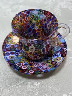 MURANO カップ＆ソーサ― ベネチアングラス ムラーノガラス24K