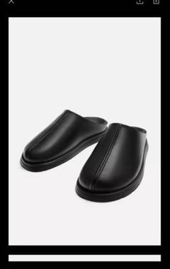 ZARA ブラック クロッグサンダル 美品 ザラ ウッドソールスリッポン ブラック スタッズ クロッグ