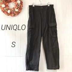 UNIQLO　ワイドストレートカーゴパンツ　ブラック　S　コットン