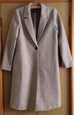 ZARA グレー ボア ダブルブレスト ロングコート 美品 ZARA ザラ ダブルブレスト フェイクボアコート ロングコート グレー