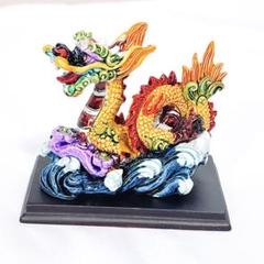 樹脂製カラー風水龍ミニ置物 龍 風水
