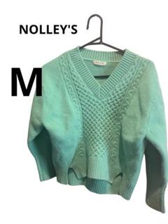NOLLEY'S ミントグリーン VネックセーターM