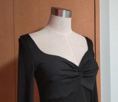 SHEIN　美ライン　黒　ロング　ワンピース